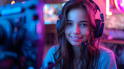 the girl is a video blogger