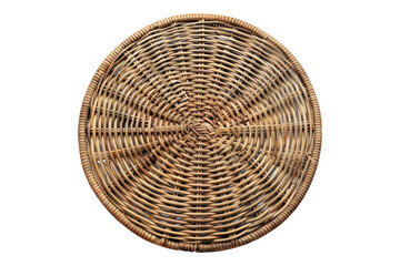 Wicker placemat isolated on transparent background.