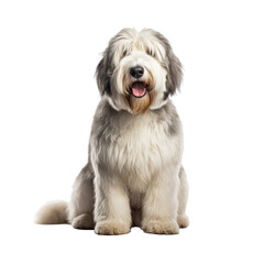 Old English Sheepdog Standing on transparent Background