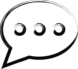 筆書きビジネスアイコン　呟き