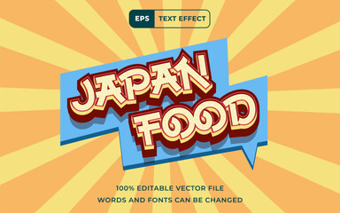 Editable Text effect Japan food 3D, perfect for banner food and business