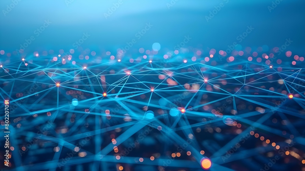 Poster visualizing interconnectedness in a smart city through wifi technology. concept smart city initiativ