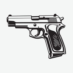 Gun Vector Clipart isolated Design Black Color Cybernetic Arm Cannon