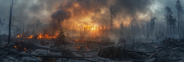 At dawn, whispers of smoke dance above burnt forest remnants, weaving tales of sorrow and rebirth.