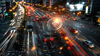 Utilizing Advanced Technology for Precise Navigation and Traffic Management. Concept Urban Planning, Smart City Solutions, Transportation Technology, Traffic Optimization, GIS Applications