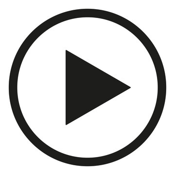 recommend clip art: Black play button symbol inside circle - stock vector
