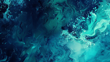 Fototapeta na wymiar vibrant splash of midnight blue and mint green, ideal for an elegant abstract background
