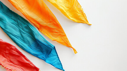 Colorful flags for Festa Janina on white background 