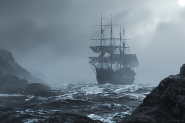 Fototapeta premium expedition ship of the late 19th century