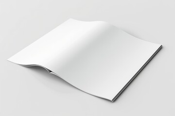 A4 Landscape Horizontal Magazine Brochure 3D Rendering White Blank Mockup