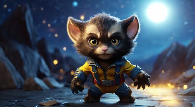 animal wolverine from x-men at night under the moon