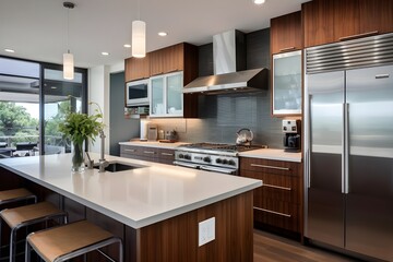 modern kitchen interior with kitchen