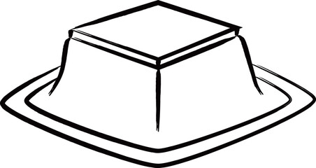 筆書きインテリアイラスト　こたつ