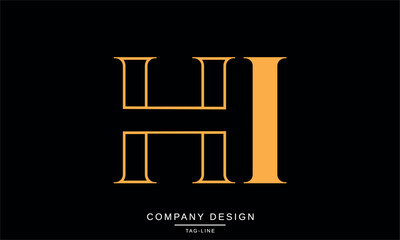 HI, IH Abstract Letters Logo Monogram Design Vector Initials