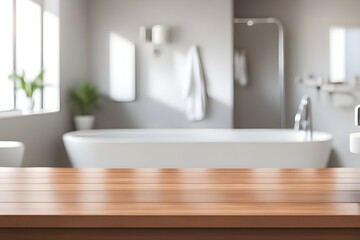 Fototapeta premium empty table in bathroom 