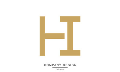 HI, IH Abstract Letters Logo Monogram Design Vector Initials