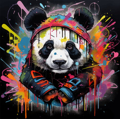 Bright Illustration - graffiti panda