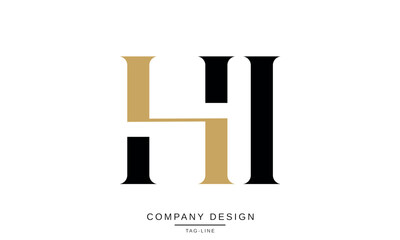 HI, IH Abstract Letters Logo Monogram Design Vector Initials