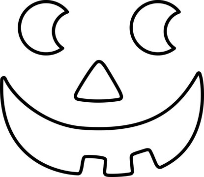 recommend clip art: Jack o lantern face outline.
                    Jack o lantern smile outline vector symbol icon design.
                    Pumpkin face outline icon for Halloween isolated.