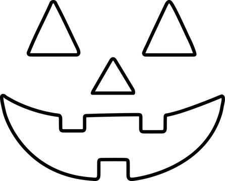 recommend clip art: Jack o lantern face outline.
                    Jack o lantern smile outline vector symbol icon design.
                    Pumpkin face outline icon for Halloween isolated.
