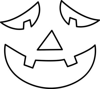 recommend clip art: Jack o lantern face outline.
                    Jack o lantern smile outline vector symbol icon design.
                    Pumpkin face outline icon for Halloween isolated.
