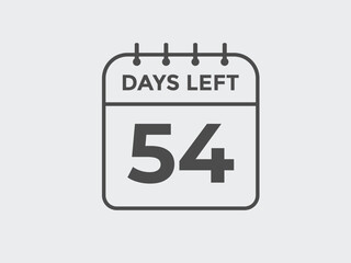 54 days to go countdown template. 54 day Countdown left days banner design. 54  Days left countdown timer
