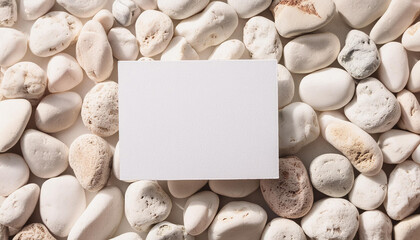 Obraz premium Mock-up of blank white poster on rock wall. Empty canvas for showcasing your artwork or design