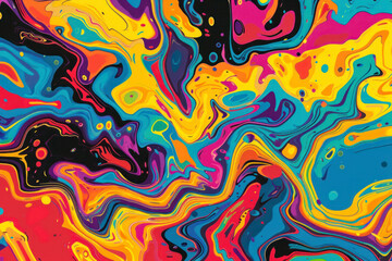 Colorful Abstract Psychedelic and Trippy Color Liquid, Lines, and Waves.