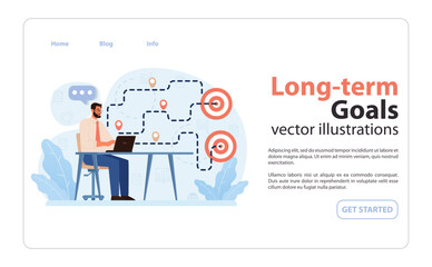 Long-term Goals concept. Flat vector illustration.