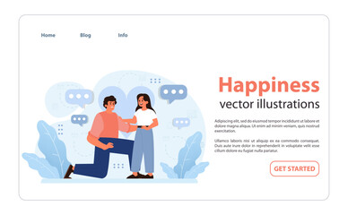 Engaging conversation between friends. Flat vector illustration
