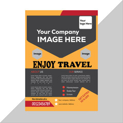 Tour ad or brochure templates with a simple design & Travel poster or flyer layout with a simple design.