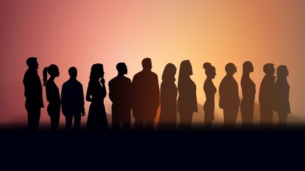 Diverse Silhouettes in Collaborative Harmony: Multiethnic Co-Workers in Agreement Pact for Unity and Collaboration - Teamwork Concept Illustration