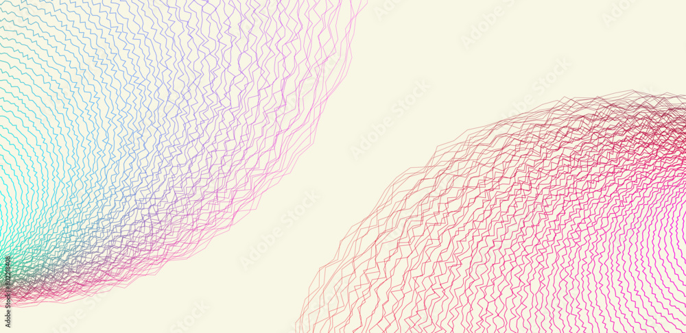 Poster circular grid pattern. background with dynamic gradient waves