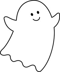 Cute Halloween white ghost outline.
Halloween sheet ghost outline.