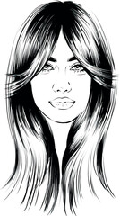 Woman with modern haircut and bang