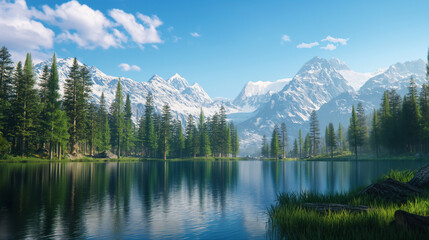 lake and blue sky