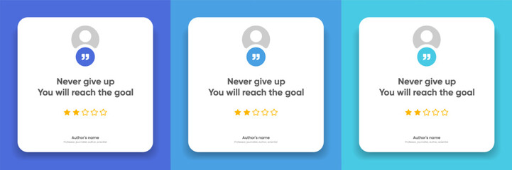 3D bubble testimonial banner, quote, infographic. Social media post template designs for quotes. Empty speech bubbles, quote bubbles and text box. Vector Illustration EPS10.