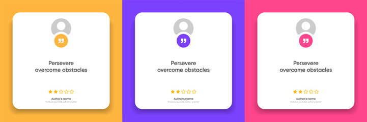 3D bubble testimonial banner, quote, infographic. Social media post template designs for quotes. Empty speech bubbles, quote bubbles and text box. Vector Illustration EPS10.