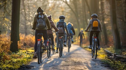 Fototapeta premium People taking part of the sustainable travel movement