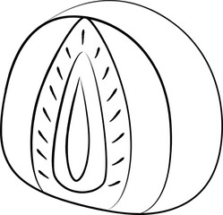 筆書き和菓子食べ物単品アイコン　いちご大福