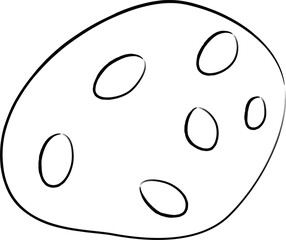 筆書き和菓子食べ物単品アイコン　栗羊羹