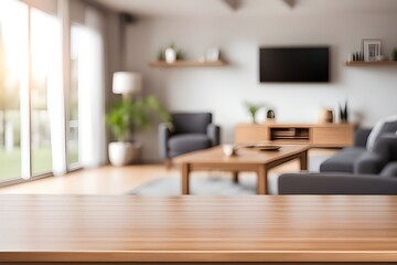 empty table in living room 