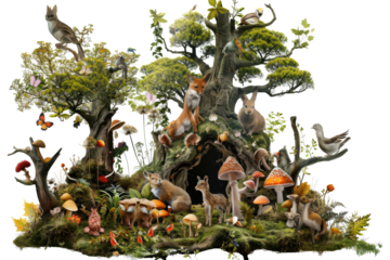 Fantasy Forest with Magical Creatures,