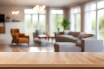 Fototapeta premium empty table in living room 