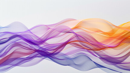 A stunning array of multicolor waves cascading gracefully over a clean white backdrop, accented...