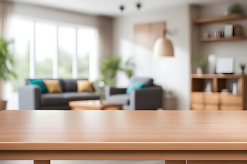 empty table in living room 