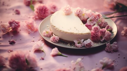 Fototapeta premium pink and white chocolate cake