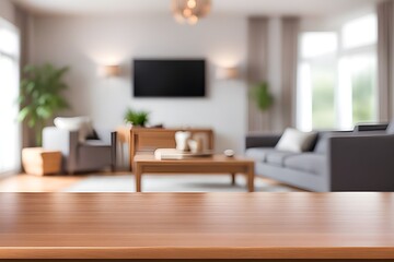 empty table in living room 