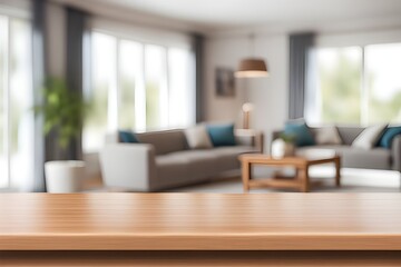 Fototapeta premium empty table in living room 