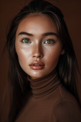 Fototapeta premium Kazakh woman with traditional beauty in a modern portrait